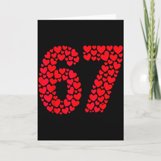 Valentine’s Day 67 Filled With Heart Funny Six Sev Karte (Vorderseite)