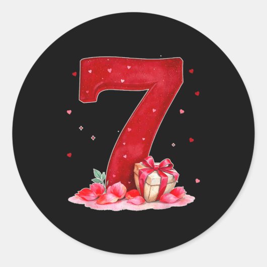 Valentine’s Day 67 Filled With Heart Funny Six Sev Runder Aufkleber (Vorderseite)