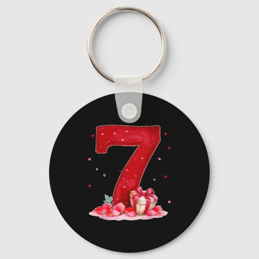 Valentine’s Day 67 Filled With Heart Funny Six Sev Schlüsselanhänger (Vorderseite)