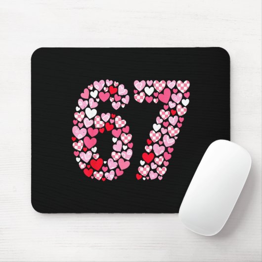 Valentine’s Day 67 Hearts Romantic Funny Six Seven Mousepad (Mit Mouse)