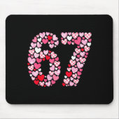 Valentine’s Day 67 Hearts Romantic Funny Six Seven Mousepad (Vorne)