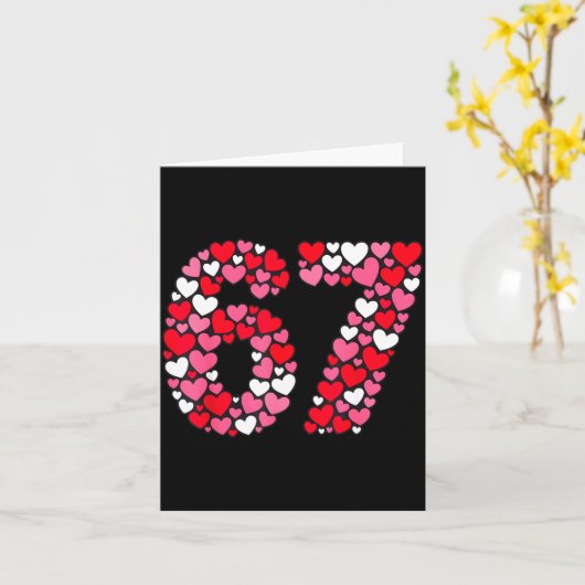 Valentine’s Day 67 Meme Filled With Hearts Funny S Karte (Gelbe Blume)