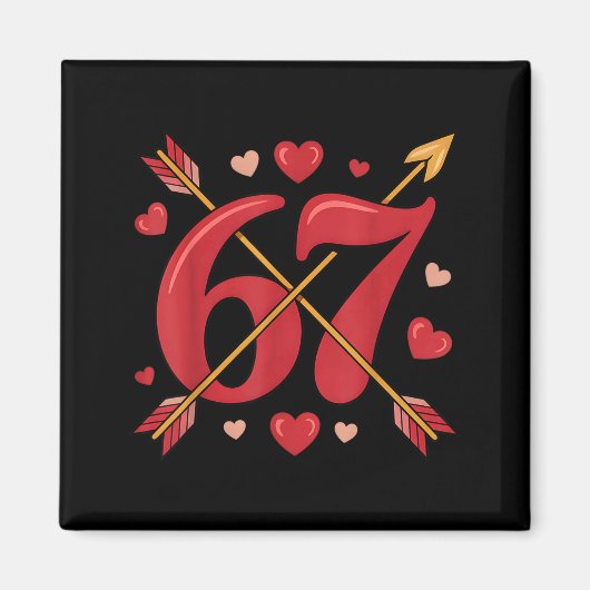 Valentine’s Day 67 Meme Filled With Hearts Funny S Magnet (Vorne)
