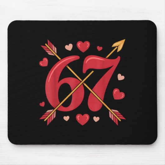 Valentine’s Day 67 Meme Filled With Hearts Funny S Mousepad (Vorne)
