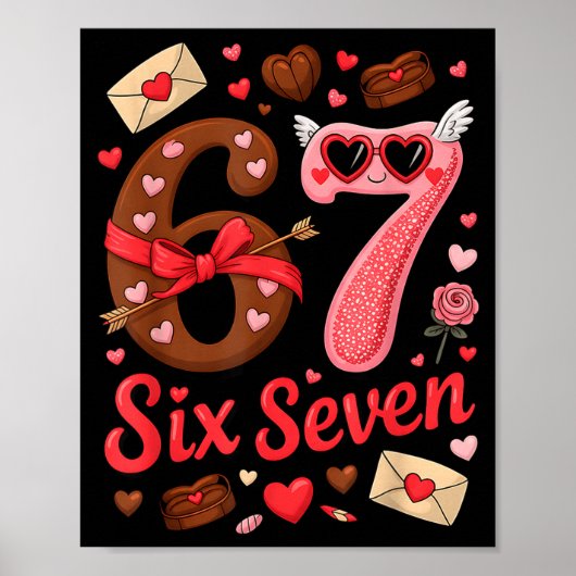 Valentine’s Day 67 Meme Filled With Hearts Funny S Poster (Vorne)