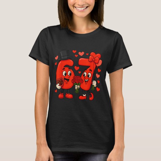 Valentine’s Day 67 Meme Filled With Hearts Funny S T-Shirt (Vorderseite)
