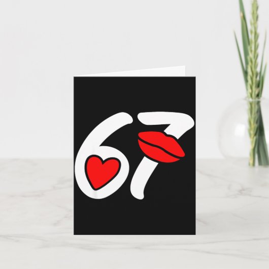 Valentine’s Day 67 Meme Lips And Heart Funny Six S Karte (Vorderseite)