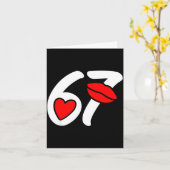 Valentine’s Day 67 Meme Lips And Heart Funny Six S Karte (Gelbe Blume)