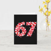 Valentine’s Day 67 Meme With Hearts Funny Six Seve Karte (Gelbe Blume)