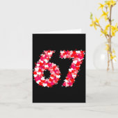 Valentine’s Day 67 Meme With Hearts Funny Six Seve Karte (Gelbe Blume)