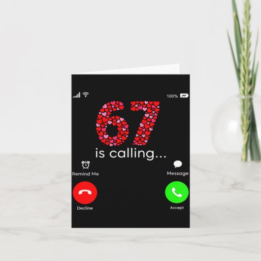 Valentine’s Day 6-7 Meme Six Seven 6 7 Valentine H Karte (Vorderseite)