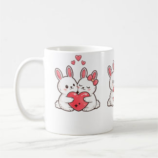 Valentine’s Day Bunny Mug | Cute Couple Bunnies  Kaffeetasse