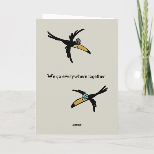 Valentine’s Day card: Awesome Two Toucans with Pic Dankeskarte (Rückseite)