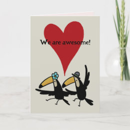 Valentine’s Day card: Awesome Two Toucans with Pic Dankeskarte