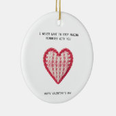 Valentine’s Day Card – Knit Heart Design Keramik Ornament (Rechts)