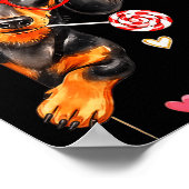 Valentine’s Day Dog Cute Dachshund Dogs For Dog Mo Poster (Ecke)