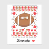 Valentine’s Day Football Lover Funny Sticker (Blatt)