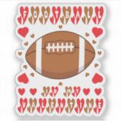 Valentine’s Day Football Lover Funny Sticker (Vorderseite)