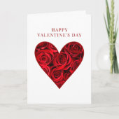 Valentine’s Day for Him - Romantic Red Roses Heart Karte (Vorderseite)