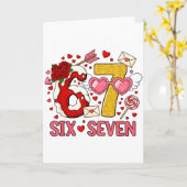 Valentine’s Day Funny 67 Meme Six Seven 6 7 Hearts Karte (Gelbe Blume)