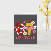 Valentine’s Day Funny 67 Meme Six Seven 6 7 Hearts Karte (Gelbe Blume)
