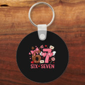 Valentine’s Day Funny 67 Meme Six Seven 6 7 Hearts Schlüsselanhänger (Vorderseite)