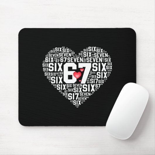 Valentine’s Day Funny 67 Meme Six Seven 6 7 Valent Mousepad (Mit Mouse)