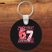 Valentine’s Day Funny 67 Meme Six Seven 6 7 Valent Schlüsselanhänger (Vorderseite)