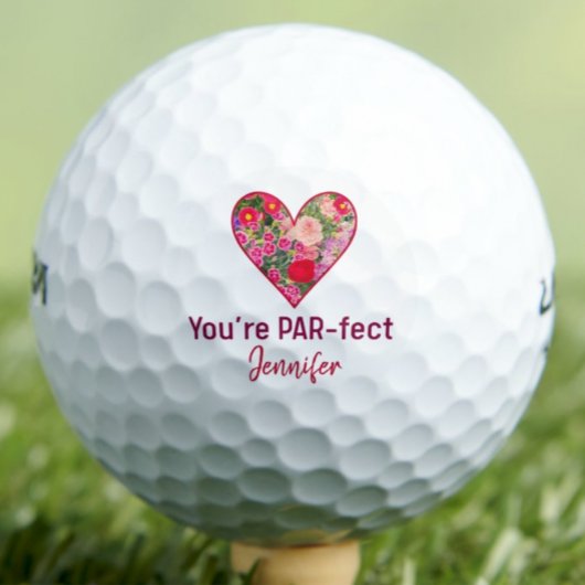Valentine’s Day Gift for Her, Floral PARfect Heart Golfball