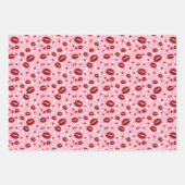Valentine’s Day Girly Red Pink Hand Drawn  Geschenkpapier Set (Vorderseite)