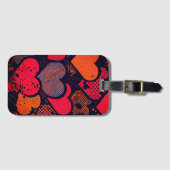 Valentine’s Day Heart Pattern – Retro Pop Art  Gepäckanhänger (Vorderseite (Horizontal))