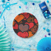Valentine’s Day Heart Pattern – Retro Pop Art Pappteller (Party)