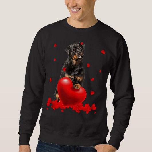 Valentine S Day Heart Rottweiler Dog Lover 21 Sweatshirt (Vorderseite)