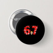 Valentine’s Day Hearts 67 Meme Six Seven 6 7 Cute Button (Vorne & Hinten)