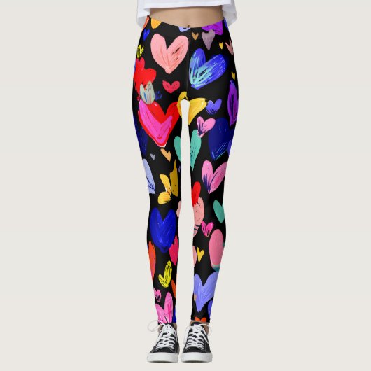 Valentine’s Day Leggings – Romantic Heart Pattern (Vorderseite)