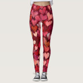 Valentine’s Day Leggings – Romantic Heart Pattern  (Vorderseite)