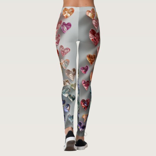 Valentine’s Day Leggings – Romantic Heart Pattern (Rückseite)