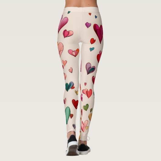 Valentine’s Day Leggings – Romantic Heart Pattern (Rückseite)