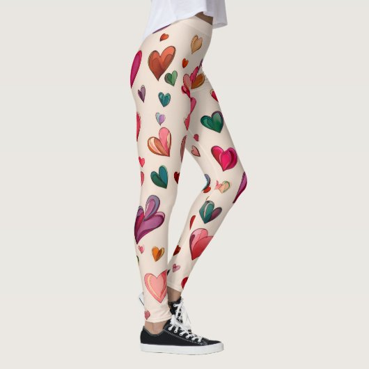 Valentine’s Day Leggings – Romantic Heart Pattern (Rechts)