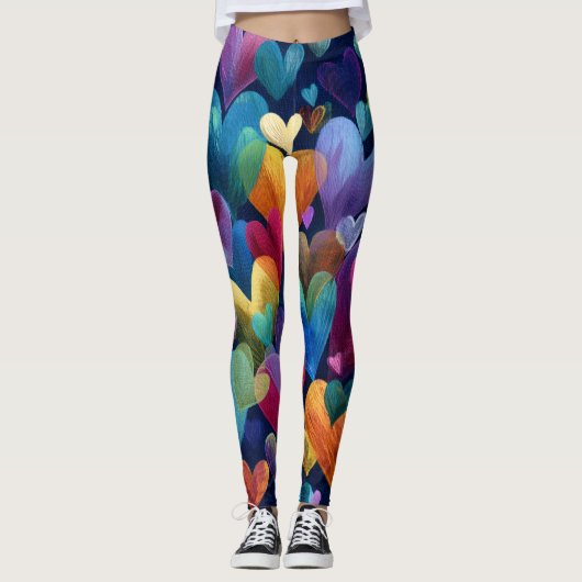 Valentine’s Day Leggings – Romantic Heart Pattern  (Vorderseite)