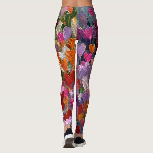 Valentine’s Day Leggings – Romantic Heart Pattern  (Rückseite)