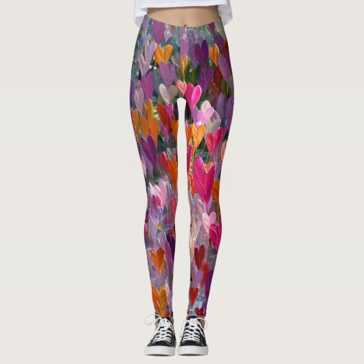 Valentine’s Day Leggings – Romantic Heart Pattern  (Vorderseite)