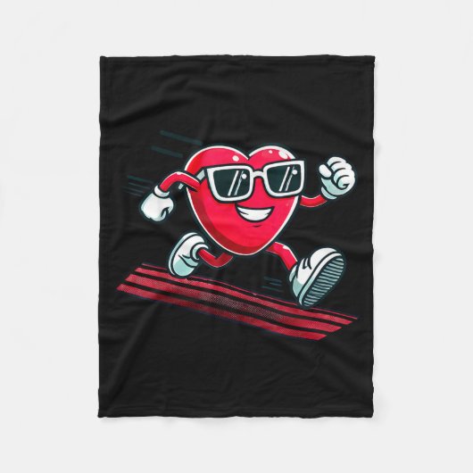 Valentine’s Day Love Heart Runner Track Running Fleecedecke (Vorderseite)