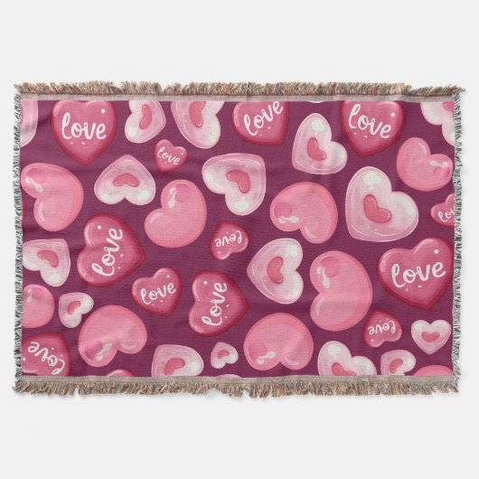Valentine’s Day Love Hearts. Sweet and Glossy Hea Decke (Vorderseite)