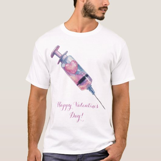 Valentine’s Day Love Injection Design T-Shirt (Vorderseite)