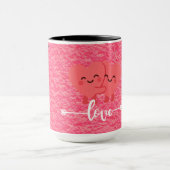 Valentine’s Day Love Mug – Pink Hearts Design Tasse (Zentrum)