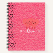 Valentine’s Day Love Notebook – Pink Hearts Design Notizblock (Vorderseite)