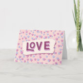 Valentine’s Day Love Pink and Blue Hearts Karte (Vorderseite)