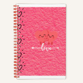 Valentine’s Day Love Sketch Notebook – Pink Hearts Notizblock (Vorderseite)