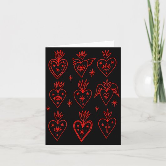 Valentine’s Day Mexican Milagro Gothic Goth Sacred Karte (Vorderseite)